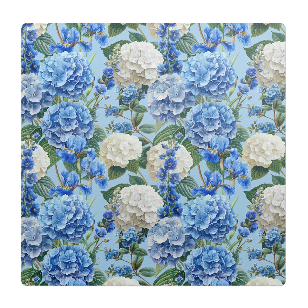 Podložka pod stoličku na kolieskach Kvetinový vzor hortenzie