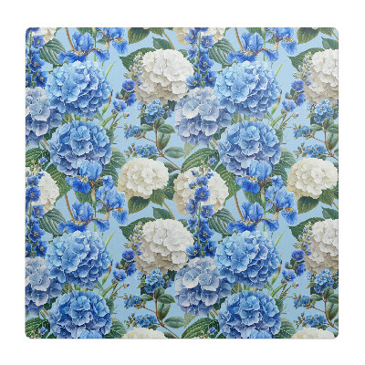 Podložka pod stoličku na kolieskach Kvetinový vzor hortenzie