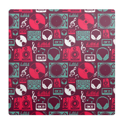 Podložka pod stoličku na kolieskach Retro vzor pre hudbu