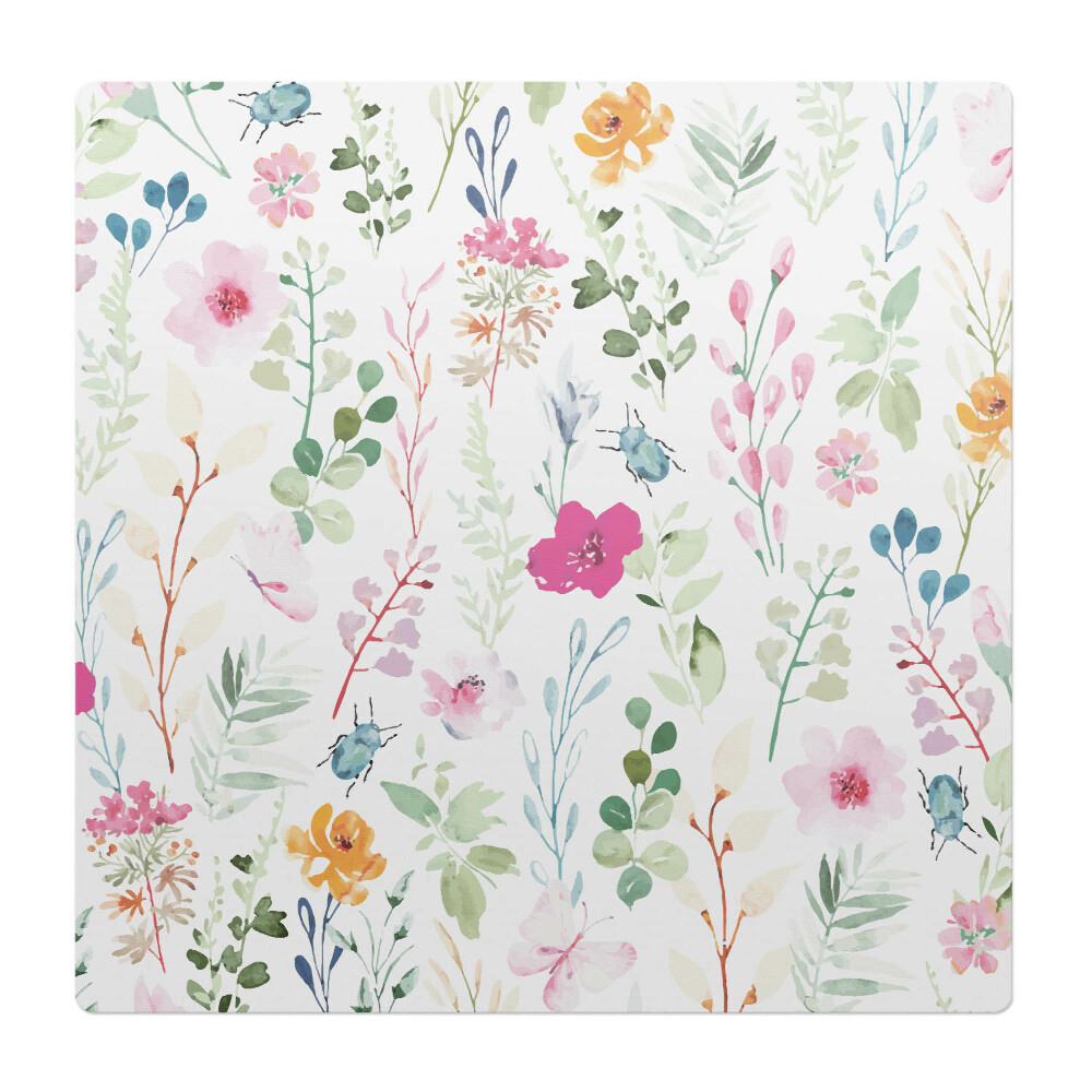 Podložka pod stoličku na kolieskach Vintage kvetinový vzor