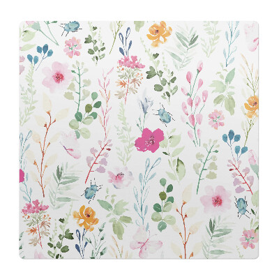 Podložka pod stoličku na kolieskach Vintage kvetinový vzor