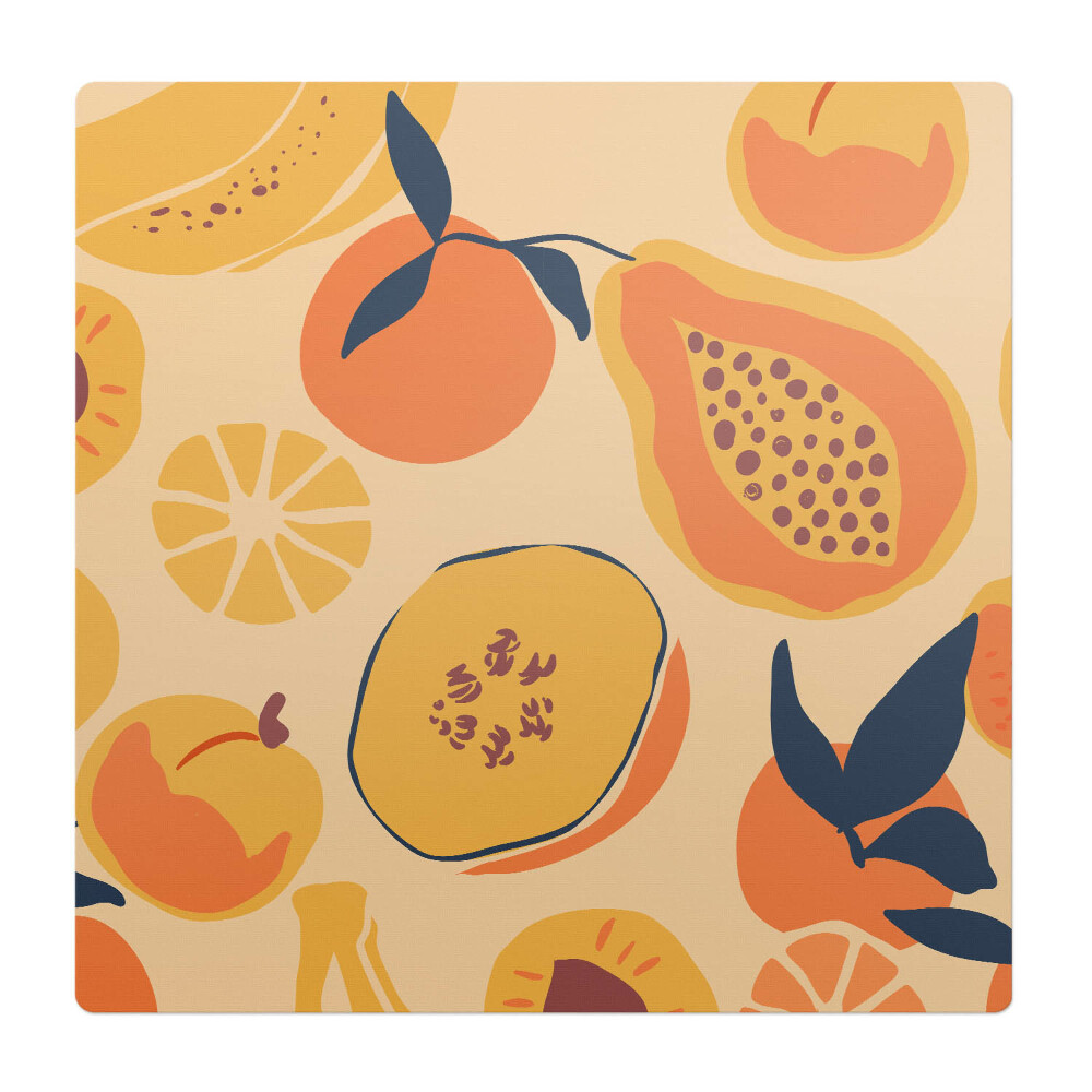 Podložka pod stoličku na kolieskach Ovocný retro vzor