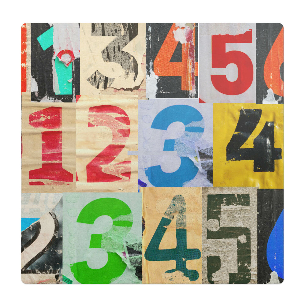 Podložka pod kolieskovú stoličku Farebná koláž čísel