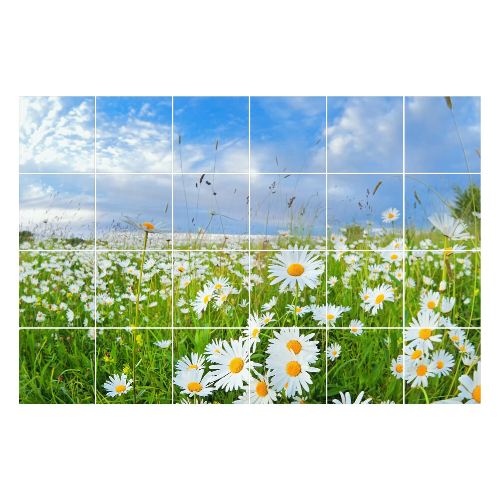 Samolepky na kachličky Kvetinová lúčna krajina