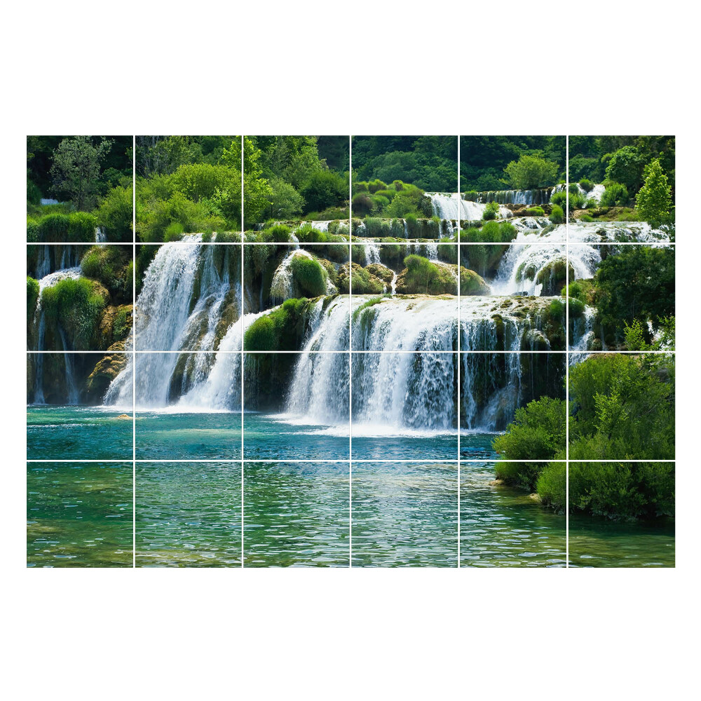 Samolepky na obklady Vodopády v zelenom prostredí
