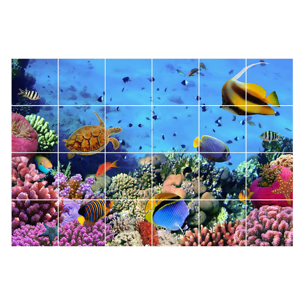 Samolepky na kachličky Koralový útes s rybami