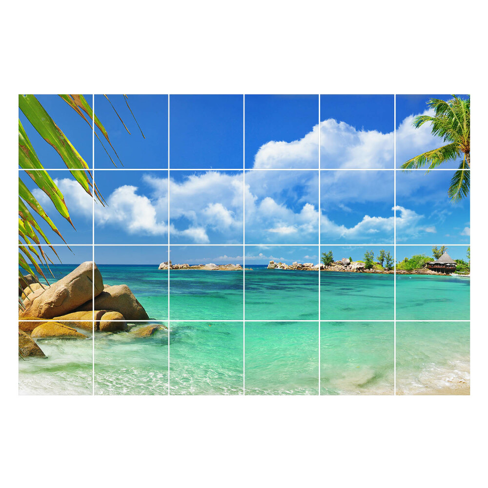 Nálepky na dlaždice Tropický raj pri vode