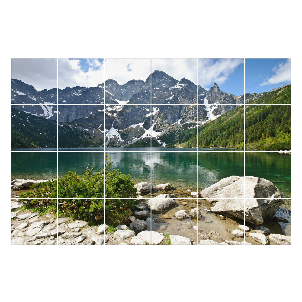 Samolepky na obklady Horská krajina s jazerom