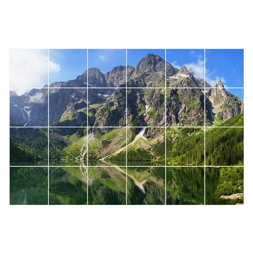 Samolepky na obklady Horská krajina s jazerom