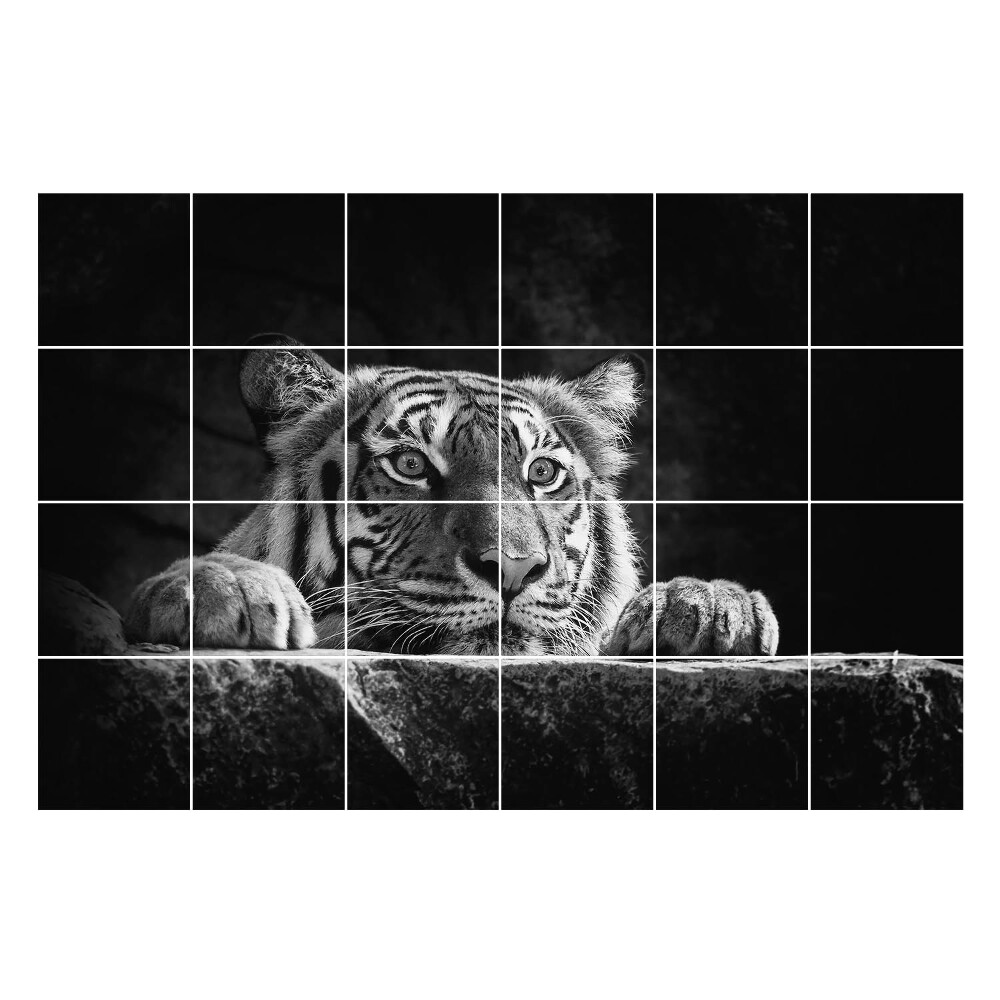 Nálepky na dlaždice Detailný záber na tigra