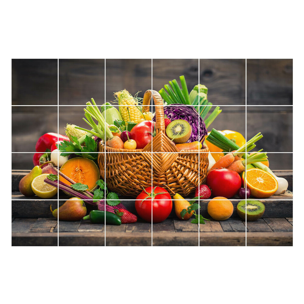 Nálepky na dlaždice Kôš plný čerstvej zeleniny