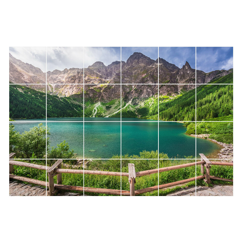 Samolepky na obklady Horská krajina s jazerom