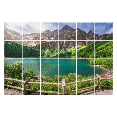 Samolepky na obklady Horská krajina s jazerom