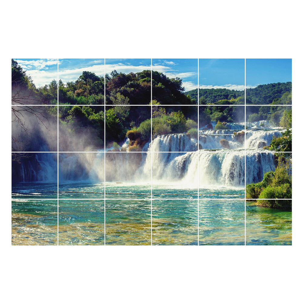 Nálepky na dlaždice Vodopády obklopené prírodou