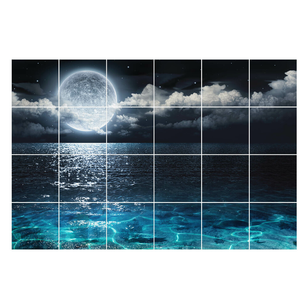 Samolepky na obklady Mesiac nad pokojným morom