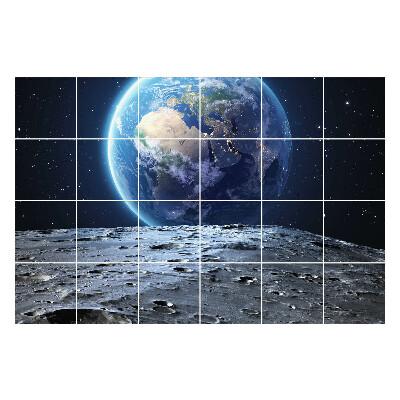 Nálepky na dlaždice Pohľad na Zem z Mesiaca