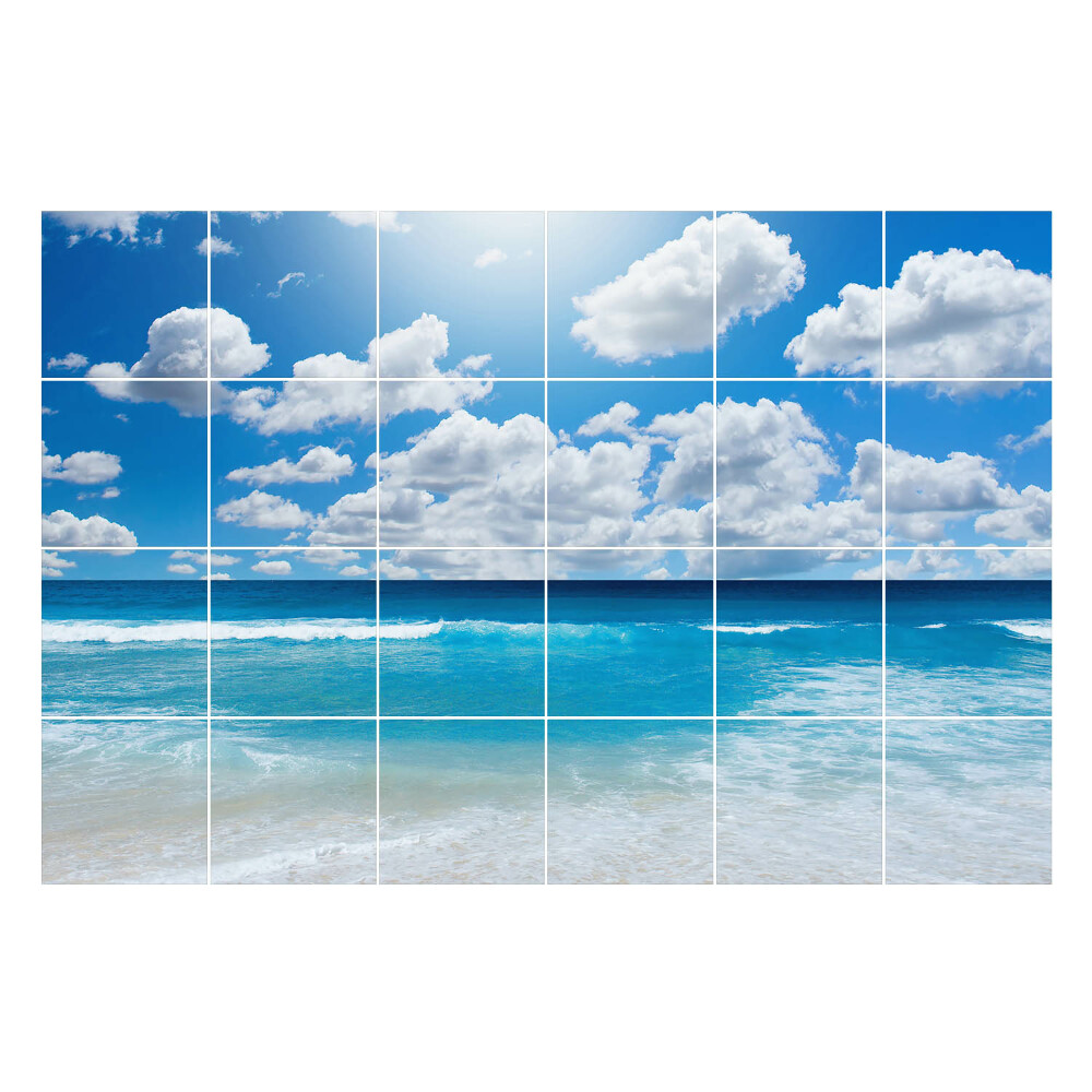 Samolepky na kachličky Tichá pláž s vlnami