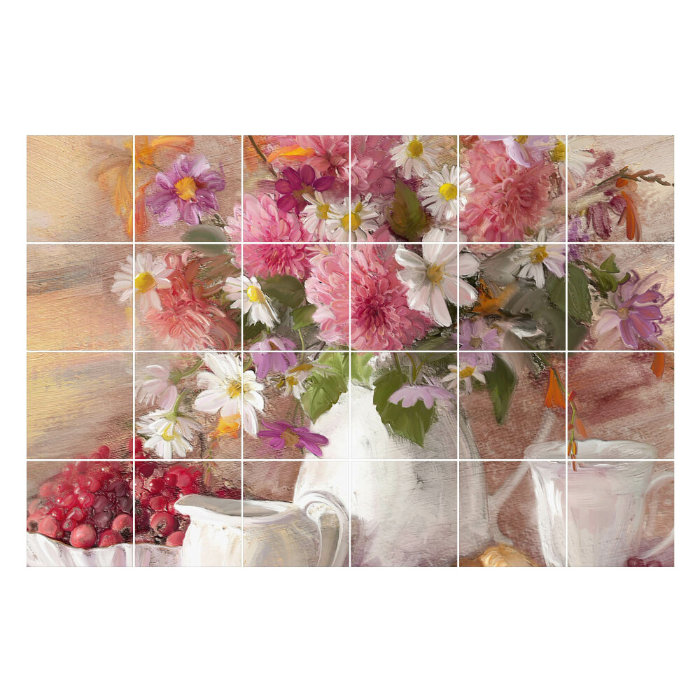 Nálepky na dlaždice Kvetinová kytica vo váze