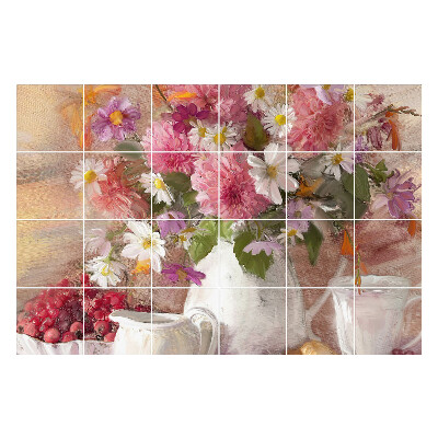 Nálepky na dlaždice Kvetinová kytica vo váze