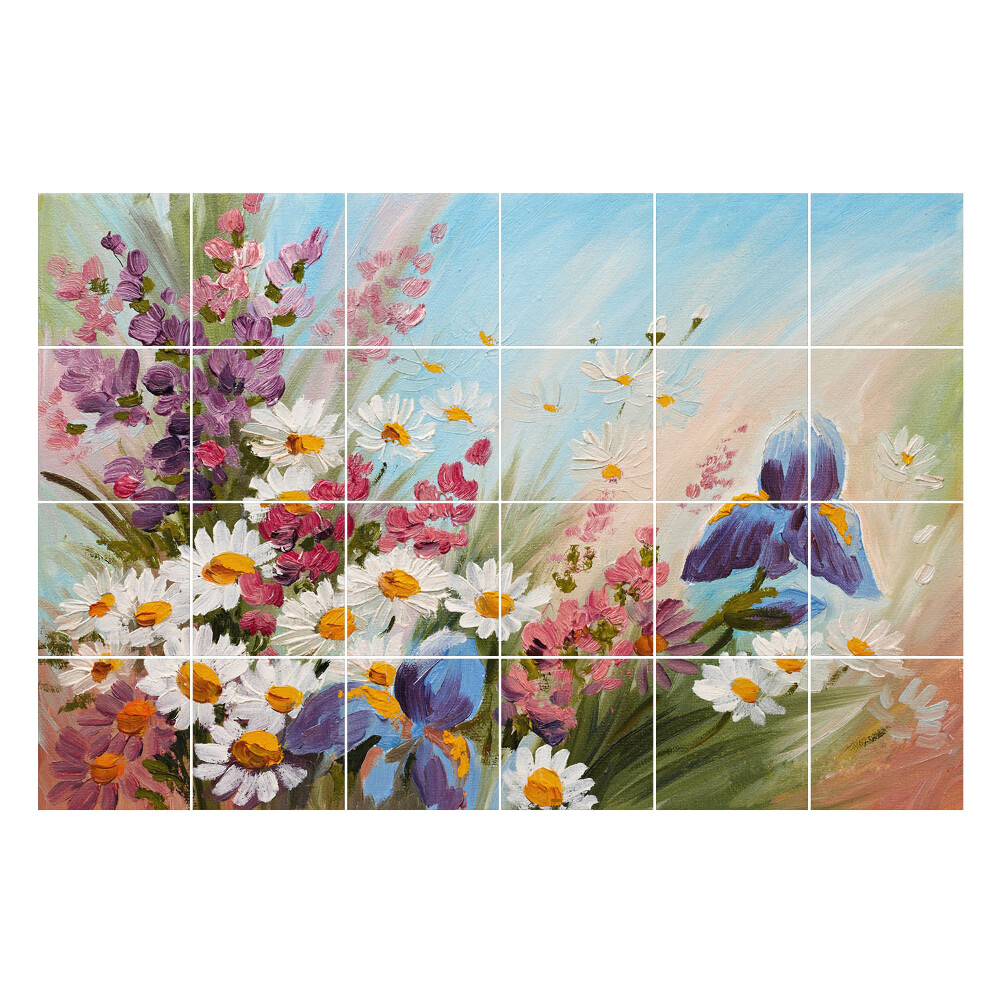 Samolepky na kachličky Kvetinová kytica v jarnom prostredí