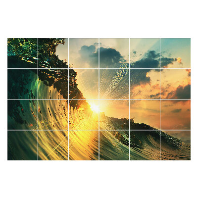 Samolepky na kachličky Vlna na slnku