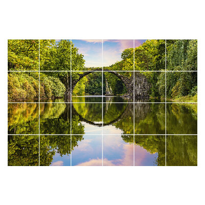 Samolepky na obklady Most obklopený prírodou