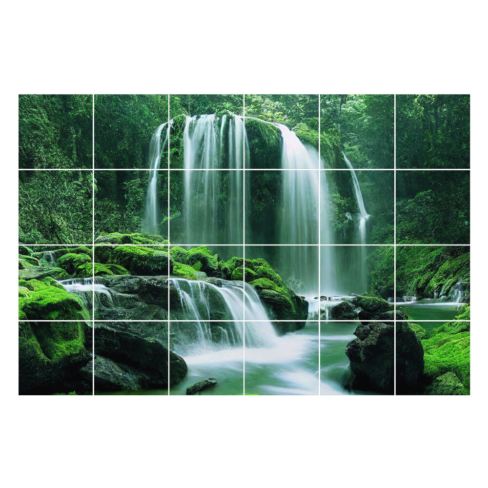 Nálepky na dlaždice Vodopád v bujnej džungli