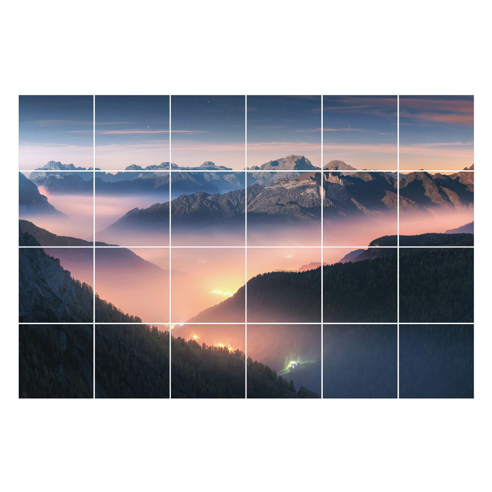 Samolepky na obklady Horská krajina za súmraku