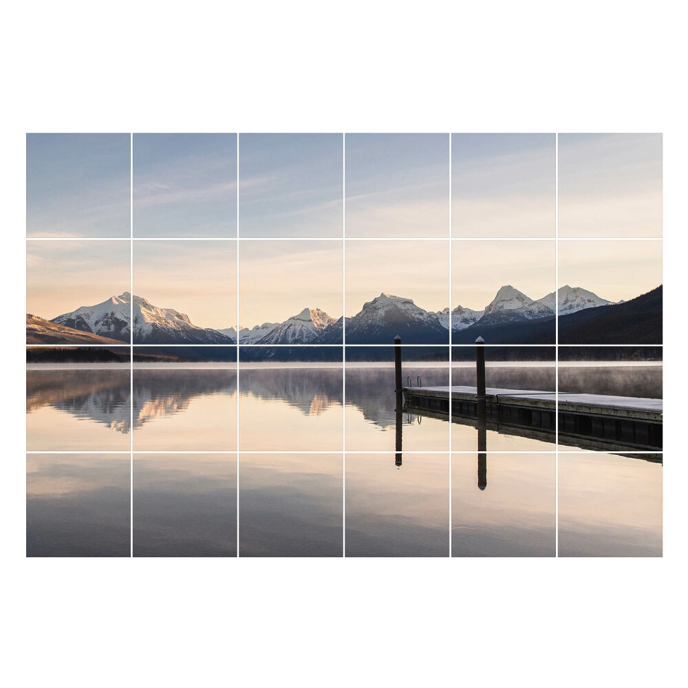 Samolepky na kachličky Horská krajina pri jazere