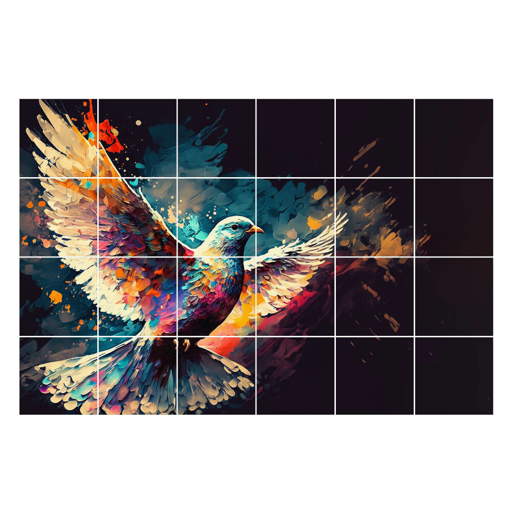 Samolepky na obklady Farebný vták v pohybe