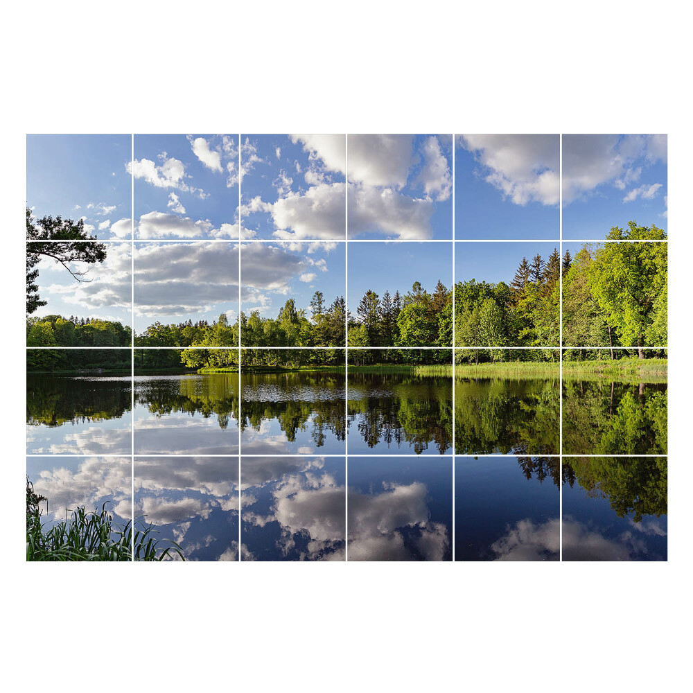 Samolepky na kachličky Odraz mrakov vo vode