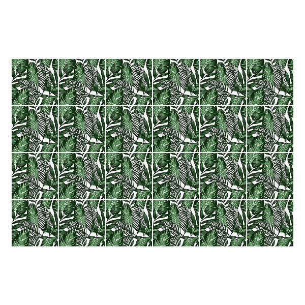 Nálepky na dlaždice Listy v tropickom štýle