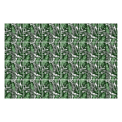 Nálepky na dlaždice Listy v tropickom štýle