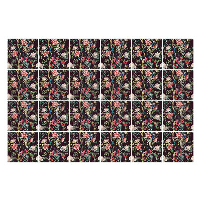 Samolepky na obklady Vertikálny kvetinový motív