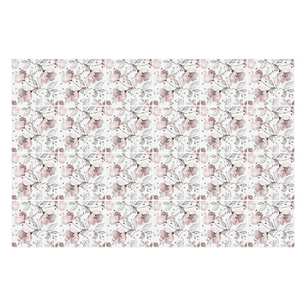 Nálepky na dlaždice Kvetinový motív s listami