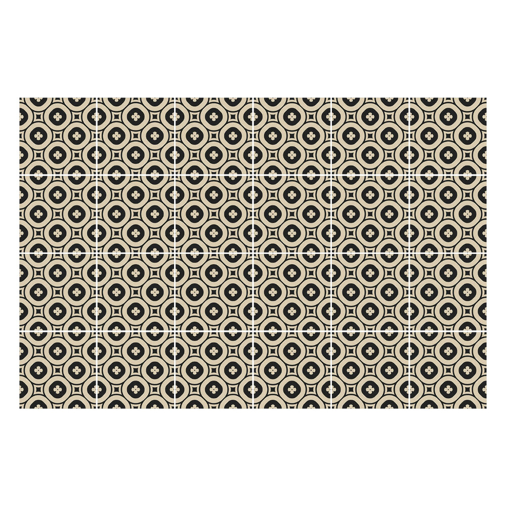 Nálepky na dlaždice Kruhy s kvetmi