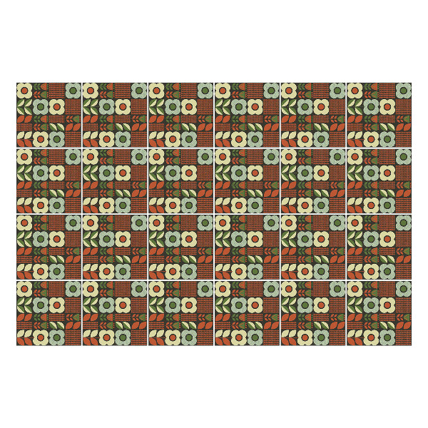 Samolepky na kachličky Kvetinové motívy dlaždíc