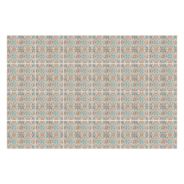 Samolepky na kachličky Kvetinový ornament s detailmi