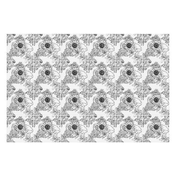 Samolepky na kachličky Kvetinový motív v sieťke