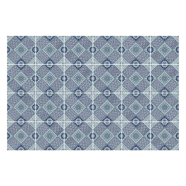 Samolepky na kachličky Geometrické diamanty s kvetmi