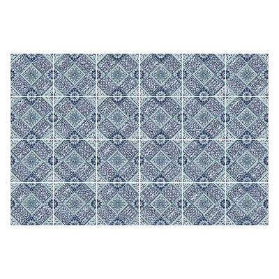 Samolepky na kachličky Geometrické diamanty s kvetmi