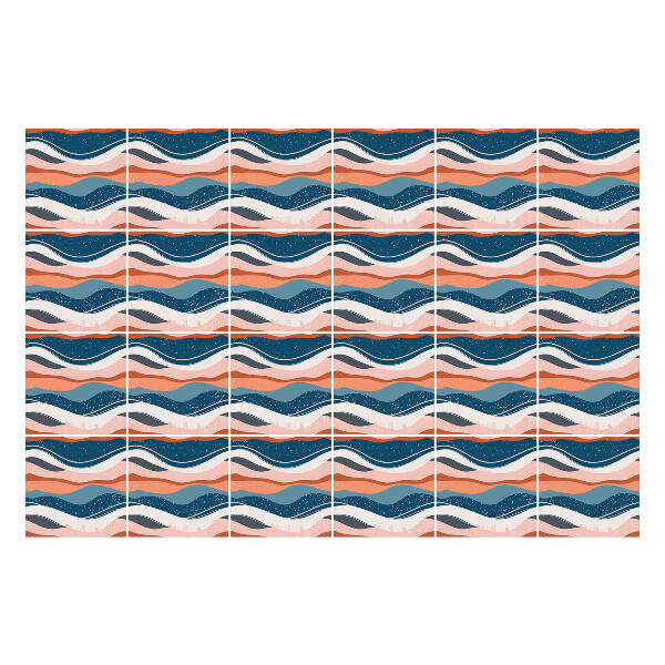 Samolepky na obklady Vlny v pastelových tónoch