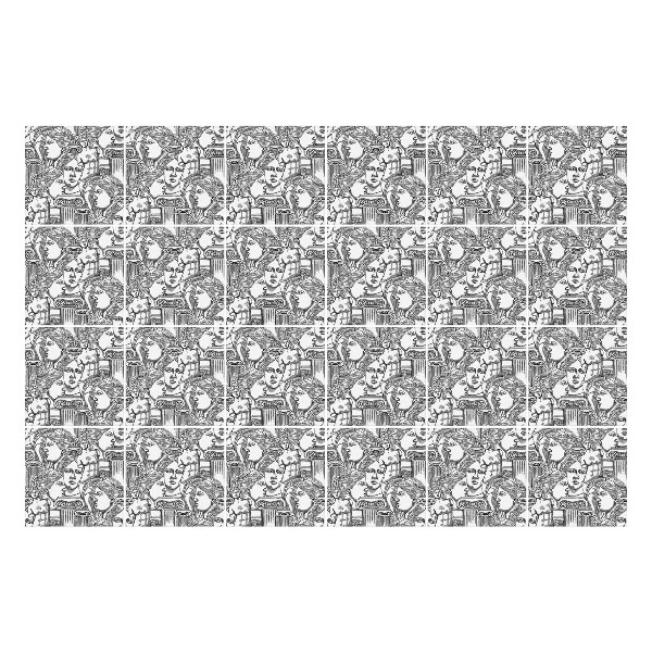 Nálepky na dlaždice Tváre v opakujúcom sa vzore