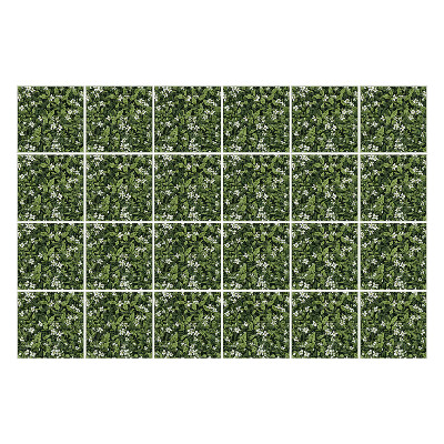 Samolepky na kachličky Listy s jemnými kvetmi