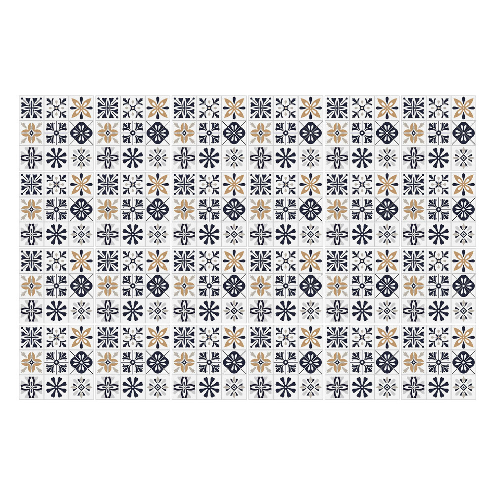 Samolepky na kachličky Geometrické kvety a kruhy