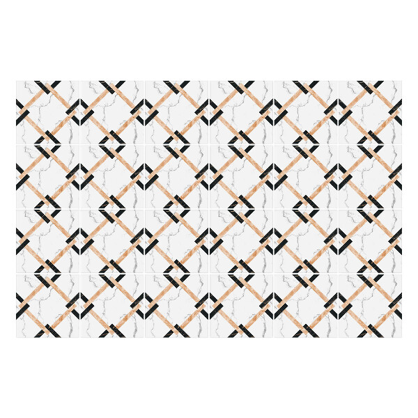 Samolepky na obklady Geometrické kosoštvorce v mriežke