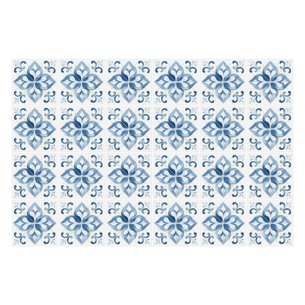 Samolepky na obklady Kvetinové ozdoby v dlaždiciach