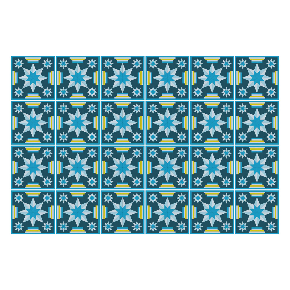 Nálepky na dlaždice Geometrické hviezdy a pruhy