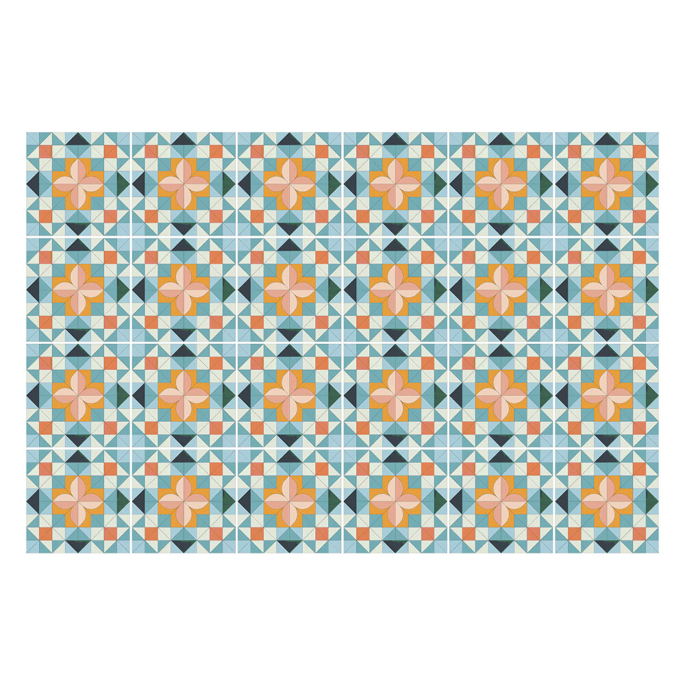 Samolepky na obklady Geometrické kvety v sieťke