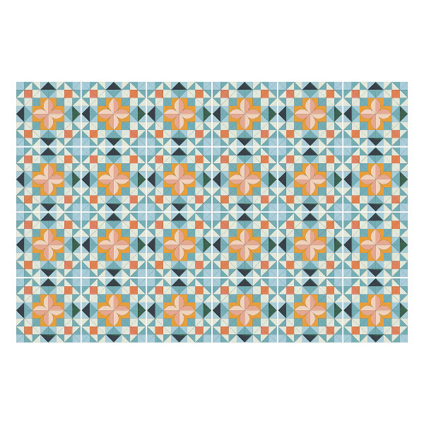 Samolepky na obklady Geometrické kvety v sieťke